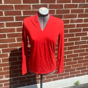 NWT Red long sleeve top- double layered front